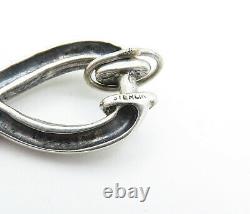 925 Argent Sterling Vintage Tonne Loop Design Chaîne Bracelet Bt2557