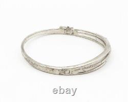 925 Argent Vintage Diamants Véritables Bracelet De Bangle De Charnière Split Bt5317