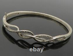 925 Argent Vintage Véritable Noir Et Blanc Diamants Bracelet Bracelet Bt5439