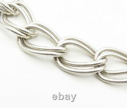 925 Collier De Chaîne En Argent Sterling Vintage Cubic Zirconia Double Lien Ne1762