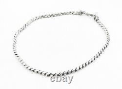 925 Sterling Silver Vintage Minimalist Twist Link Collier De Chaîne Brillant- Ne1542