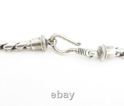 925 Sterling Silver Vintage Minimalist Twist Link Collier De Chaîne Brillant- Ne1542