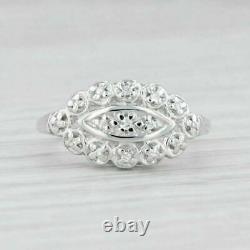 Anneau Vintage Avec 2.00 Ct Ronde Diamond Princesse Ring 14k Blanc Or Finition Halo