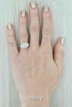 Anneau Vintage Avec 2.00 Ct Ronde Diamond Princesse Ring 14k Blanc Or Finition Halo