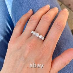 Antique 1.80ct Vieille Mine Cut 5 Stone Diamond Anneau 14k Blanc Or Finition Pour Les Femmes