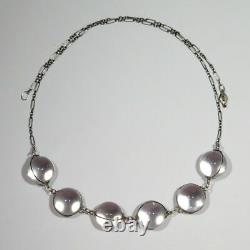 Antique Art Déco Sterling Silver Pools Of Light Rock Crystal Orb Collier