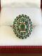 Antique Edwardian Emerald Seed Pearl Ring Taille 8 Anniversaire De Mariage De Fiançailles
