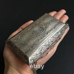 Antique Ladies Sterling Silver Bag Ep Chantait Compact Purse Coin Holder