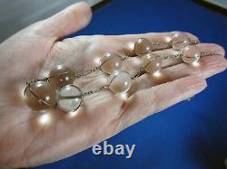 Antique Rock Crystal Undrilled Art Déco Fine Orb Collier- Piscines De Lumière