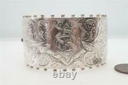 Antique Victorian Anglais Sterling Silver Bangle / Bracelet C1882