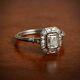 Antique Vintage Art Déco 1.50 Ct Emerald Cut Diamond Engagement Ring 925 Argent