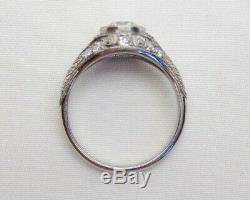 Antique Vintage Art Déco Bague De Fiançailles De Mariage 2ct Diamant Argent 925