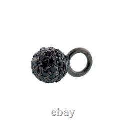 Apparence vintage Bijoux de charme en argent sterling 925 avec diamants noirs pavés de 0,4 ct - Cadeau