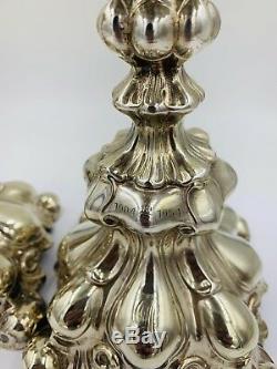 Argent Rococo Vintage Suédoise Sterling Bougie Bâton Jeu De 2