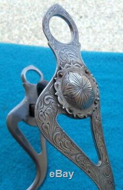 Argent Vintage Gravé Sterling Fer Bouche Horse Show Bit