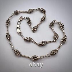 Argent sterling doré 925 Collier de chaîne de bijoux vintage pour femmes signé 19,7 gr