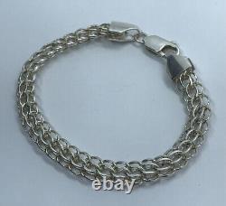 Argent sterling vintage 925 Tissage Python Magnifique Taille 19,2 cm Poids 13 gr