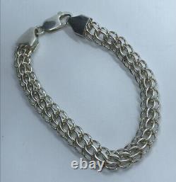 Argent sterling vintage 925 Tissage Python Magnifique Taille 19,2 cm Poids 13 gr