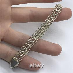 Argent sterling vintage 925 Tissage Python Magnifique Taille 19,2 cm Poids 13 gr