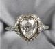 Art Déco Ct Pear Forme 2.88 Diamant Antique Vintage Mariage Bague Argent 925