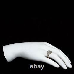 Art Déco Vintage 4.50ct Diamant Rond Argent 925 Antique Bague De Mariage