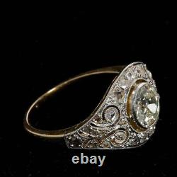 Art Déco Vintage 4.50ct Round Diamond 925 Sterling Silver Antique Wedding Ring