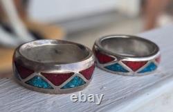 BAGUES STERLING SILVER NAVAJO ZUNI VINTAGE (Lire la description)