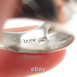 BASK Bague tressée en argent sterling 925 vintage avec véritable lapis lazuli, taille 10 BASK Bague tressée en argent sterling 925 vintage avec véritable lapis lazuli, taille 10