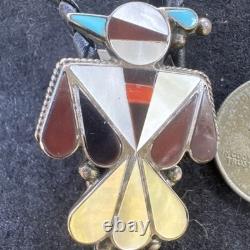 BOLERO ETHNIQUE EN ARGENT STERLING TURQUOISE VINTAGE THUNDERBIRD