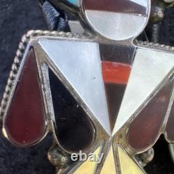 BOLERO ETHNIQUE EN ARGENT STERLING TURQUOISE VINTAGE THUNDERBIRD