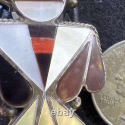 BOLERO ETHNIQUE EN ARGENT STERLING TURQUOISE VINTAGE THUNDERBIRD