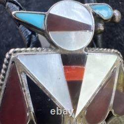 BOLERO ETHNIQUE EN ARGENT STERLING TURQUOISE VINTAGE THUNDERBIRD