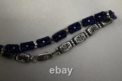 BRACELET RÉVERSIBLE RARE EN ARGENT STERLING 925 AVEC LAPIS LAZULI GRAVÉ À LA MAIN 8