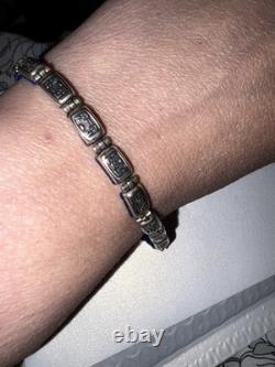 BRACELET RÉVERSIBLE RARE EN ARGENT STERLING 925 AVEC LAPIS LAZULI GRAVÉ À LA MAIN 8