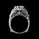 Bague De Fiançailles Vintage Art Deco Filigre Ring 3 Ct Diamond 14k Or Blanc Sur
