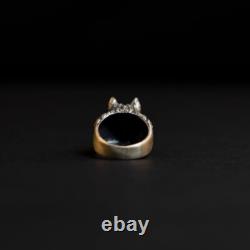 Bague Vintage Argent Sterling 925 Loup Vintage Bague Animale Bijoux pour Hommes