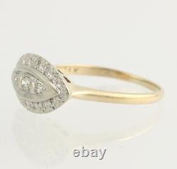 Bague Vintage avec Pierre Ronde de 0,16 CT et Halo, Bague Princesse en Argent Sterling 925