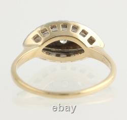 Bague Vintage avec Pierre Ronde de 0,16 CT et Halo, Bague Princesse en Argent Sterling 925