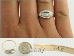 Bague Vintage avec Pierre Ronde de 0,16 CT et Halo, Bague Princesse en Argent Sterling 925