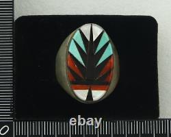 Bague Zuni Vintage 925 Argent Authentique Pierre Précieuse Naturelle Fait Main Taille 11.75