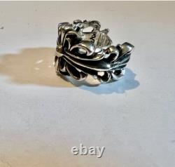 Bague ajustable vintage gothique authentique en argent sterling Chrome Hearts