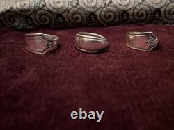 Bague cuillère en argent sterling, lot de 3 bagues tailles 8, 8 et 10, ajustables