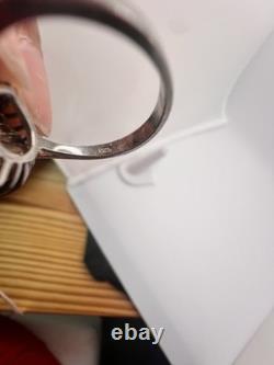 Bague de cocktail ou de fiançailles en argent sterling des années 1950 avec des CZ taille baguette vintage