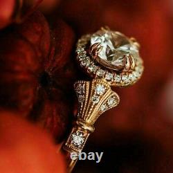 Bague de fiançailles et mariage en argent sterling 925 avec un diamant rond de 4,00 carats en moissanite