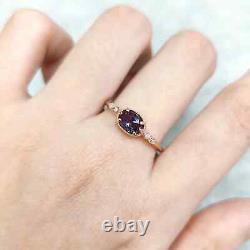 Bague de fiançailles vintage en alexandrite en argent sterling 925 pour les anniversaires de juin