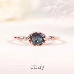 Bague de fiançailles vintage en alexandrite en argent sterling 925 pour les anniversaires de juin