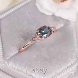 Bague de fiançailles vintage en alexandrite en argent sterling 925 pour les anniversaires de juin