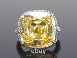 Bague de mariage antique Art Déco en argent sterling 925 avec diamant canari vintage de 5,60 ct