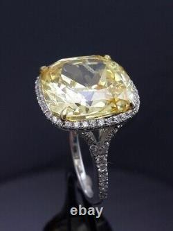 Bague de mariage antique Art Déco en argent sterling 925 avec diamant canari vintage de 5,60 ct