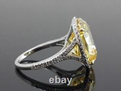 Bague de mariage antique Art Déco en argent sterling 925 avec diamant canari vintage de 5,60 ct